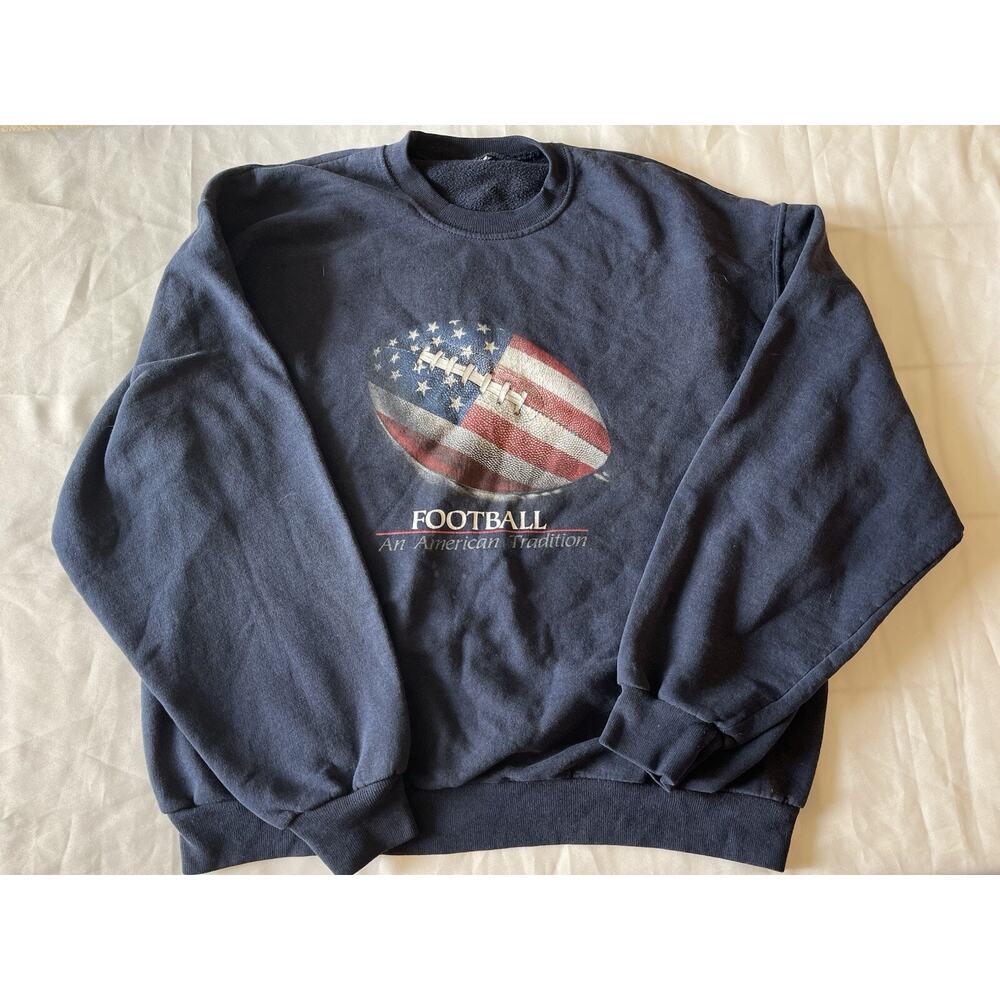 Vtg 90s Mens Faded Football An American Tradition Sweatshirt Small